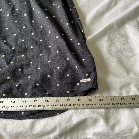 Eddie Bauer Women's Charcoal Polka Dot Long Sleeve Polo V-neck Mini Dress Size 6 - Picture 13 of 14